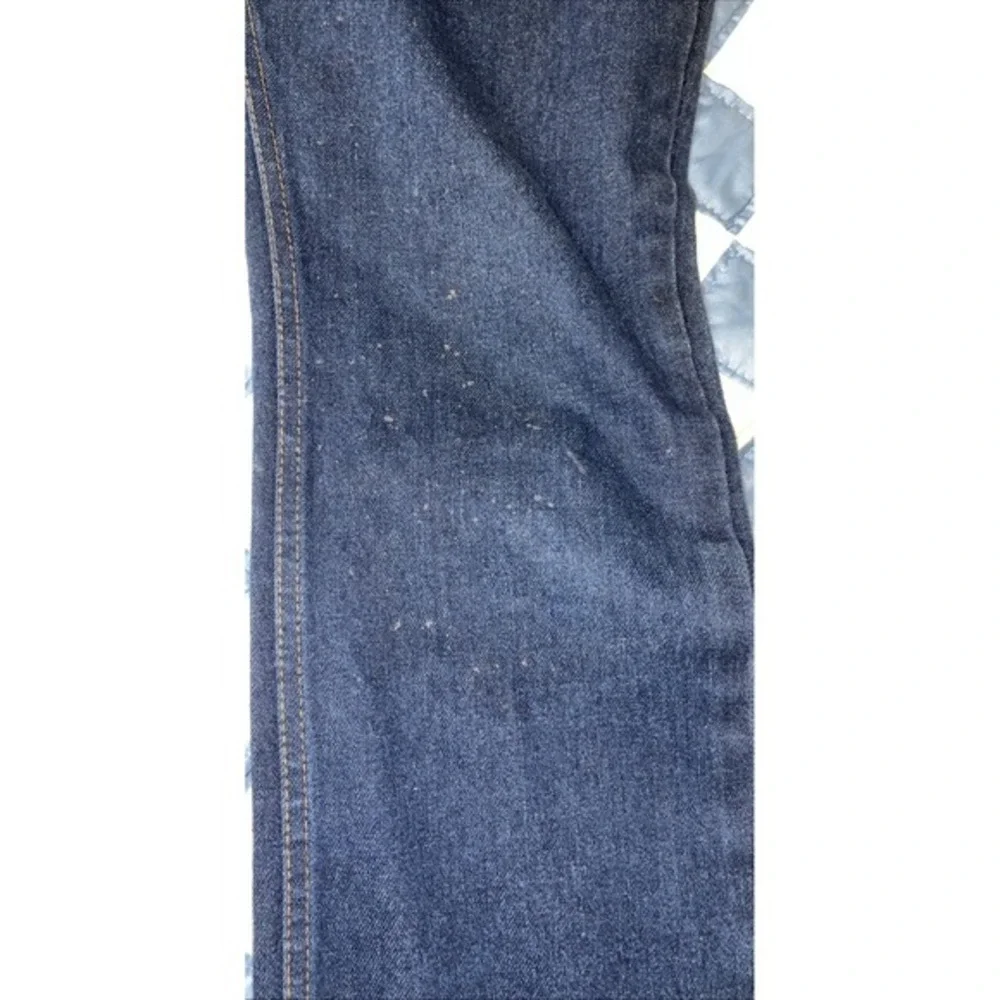 Vintage JCPenney Plain Pockets Mens 34x34 Dark‎ Wash Straight Leg Jeans USA Made